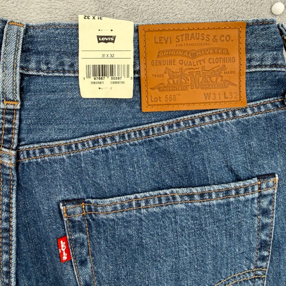 Levis Premium 568 Loose Straight Lightweight Linen Cotton Jeans Men's Sz 31x32 - Picture 9 of 16